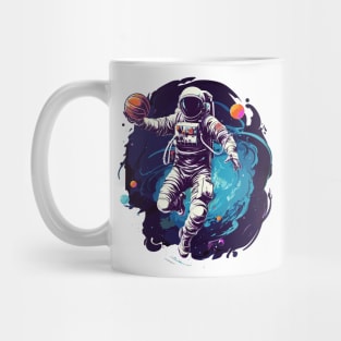 Astronauts playing basketball in space Mug